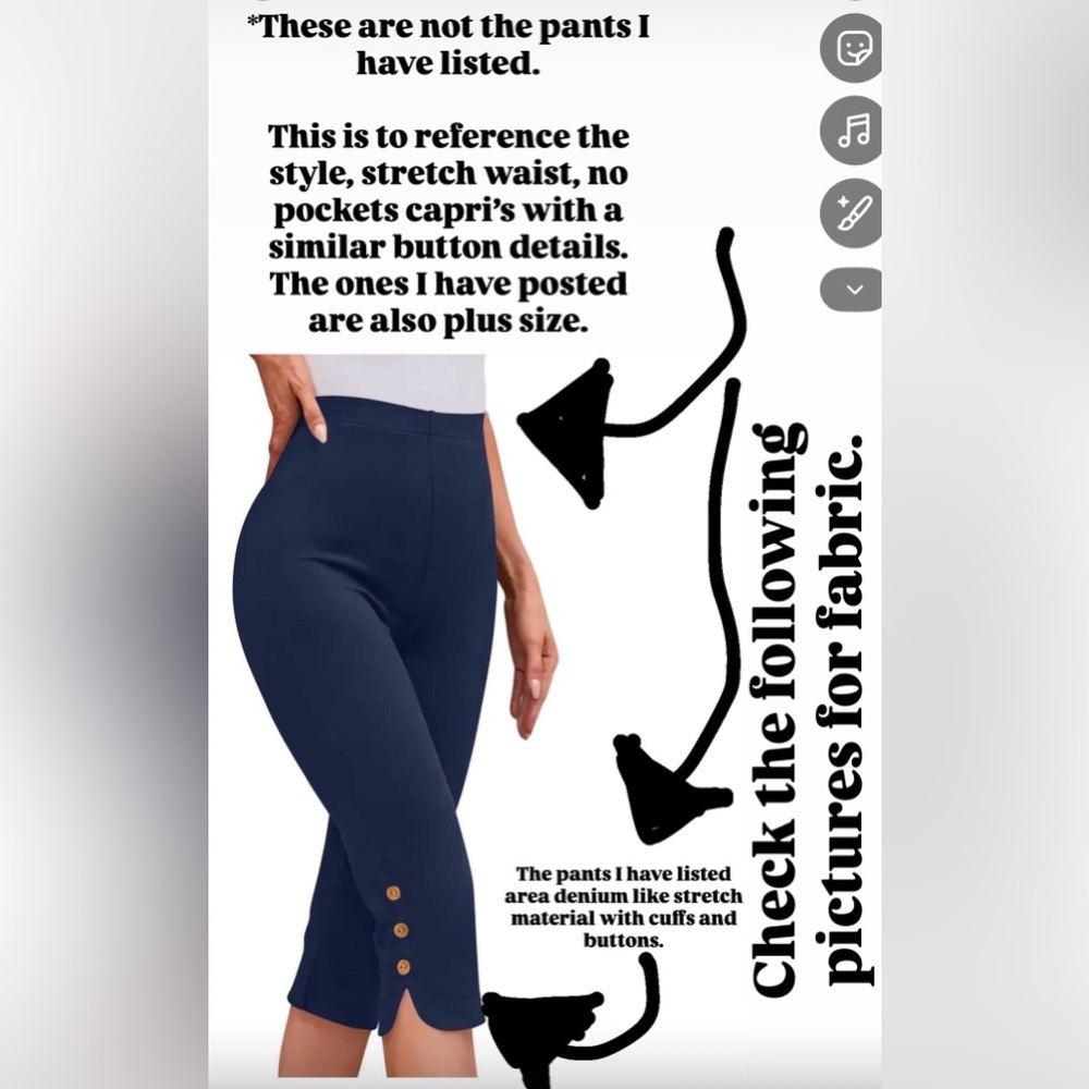 Maurices Navy Capris with Button Detail